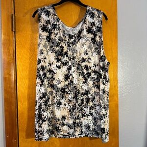 Croft & Barrow Floral Tank Top - Black, White and Tan